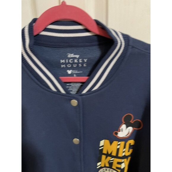Disney Mickey Mouse Men's Large Varsity Jacket Colorblock Bomber Jacket Unisex - Picture 3 of 5